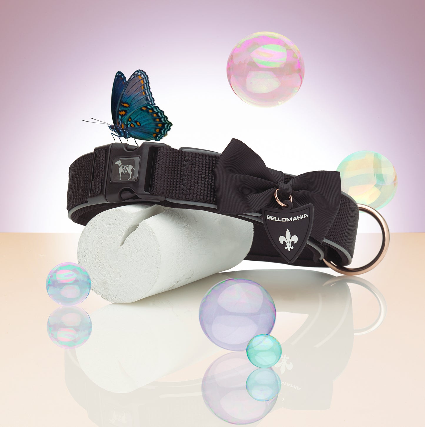 Keanu Neopren Hundehalsband mit Reflektierenden Kanten - Schwarz