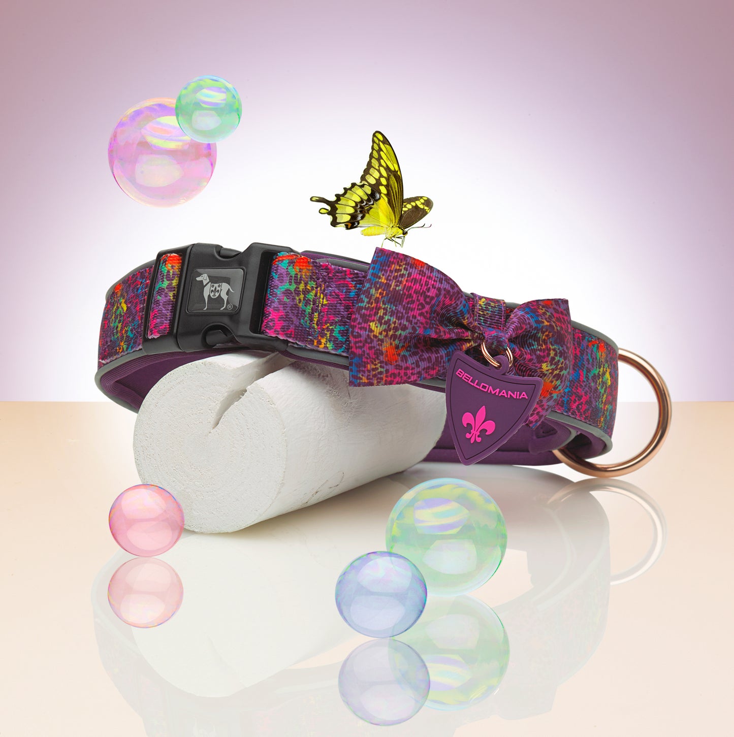 Malea Neopren Halsband - Eleganz & Funktion in Lila Gemustert